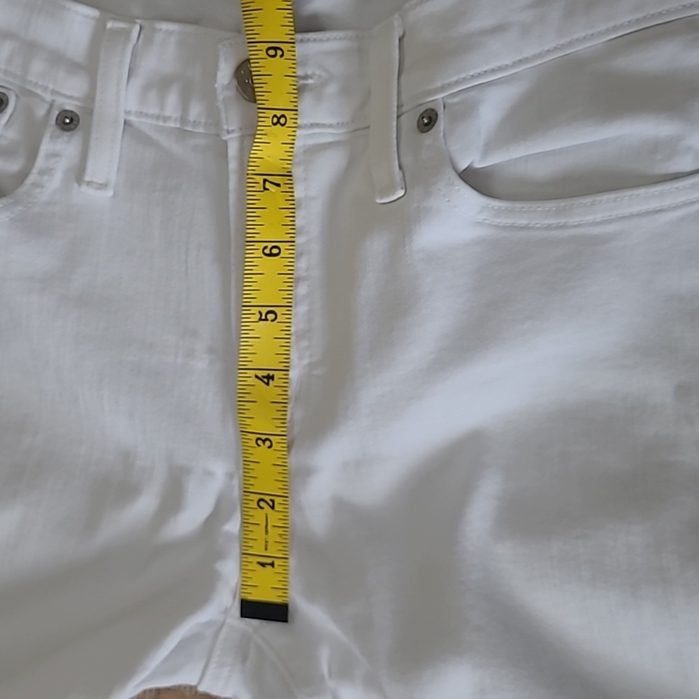 J.Crew White Womens Jeans Size 29 8" Midrise Skinny Stretch Raw Hem 2% Elastane - Picture 8 of 9